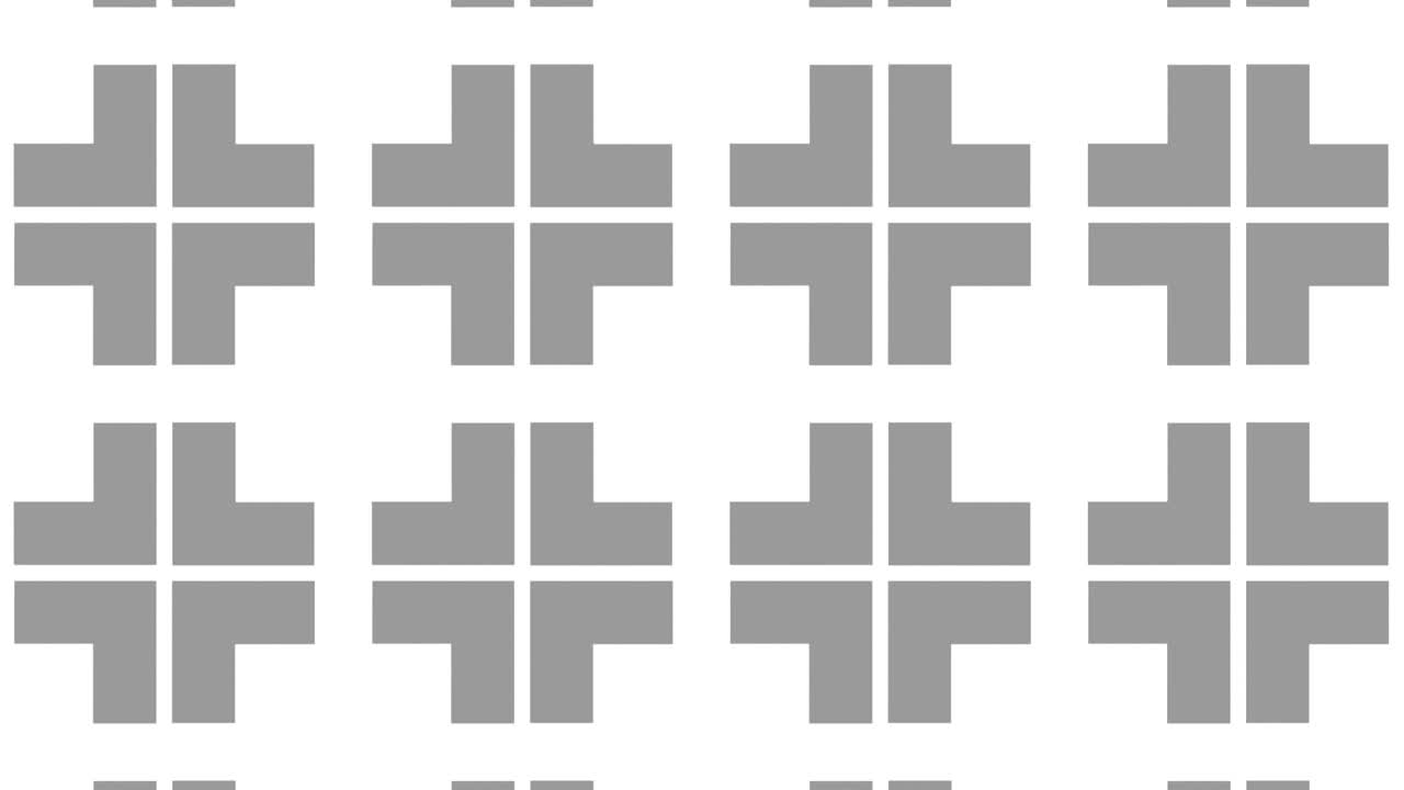 patrón gráfico en blanco y negro con efecto estroboscópico e hipnótico, mientras aumenta en tamaño y luego lo reduce.