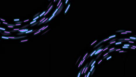 animation of glowing light trails of data transfer over black background