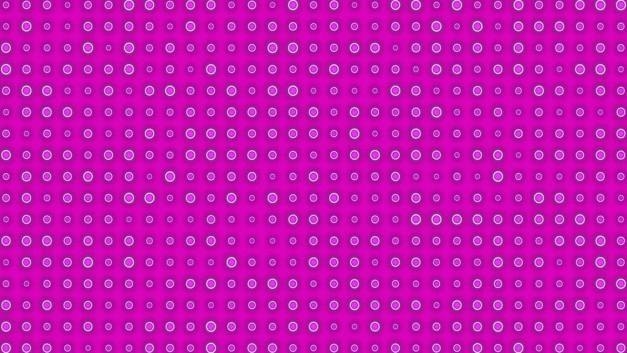 animación de filas de discos verdes parpadeantes sobre un fondo rosa