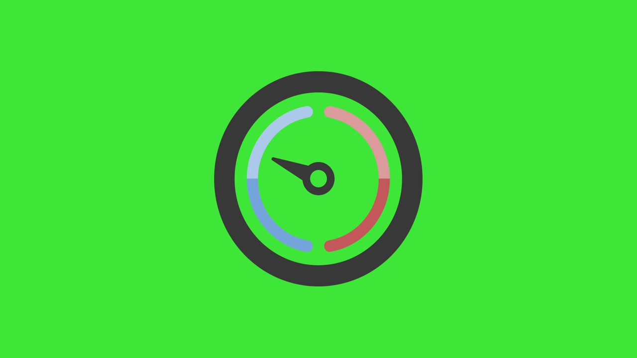 Barometer icon animation. Pressure indicator. Chroma key. Weather video