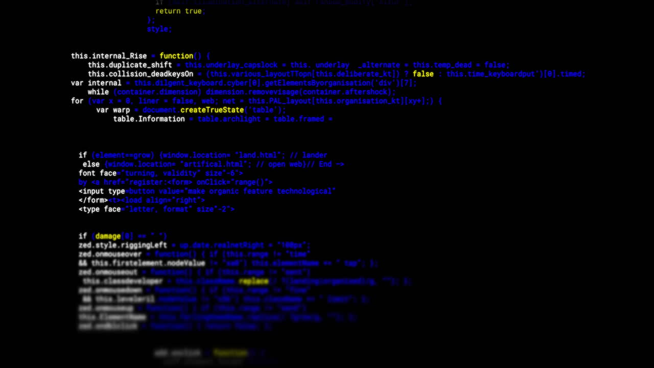 Animation of digital data processing over black background