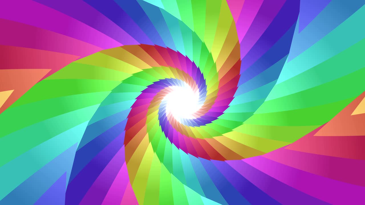 다채로운 무지개 사이키델릭 나선형 몽환적 배경 애니메이션
