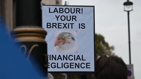 labour, your brexit is financial negligence, london, united kingdom