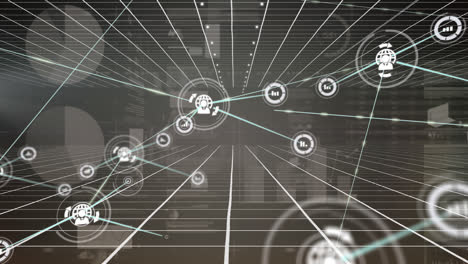 animation of network of connections over data processing