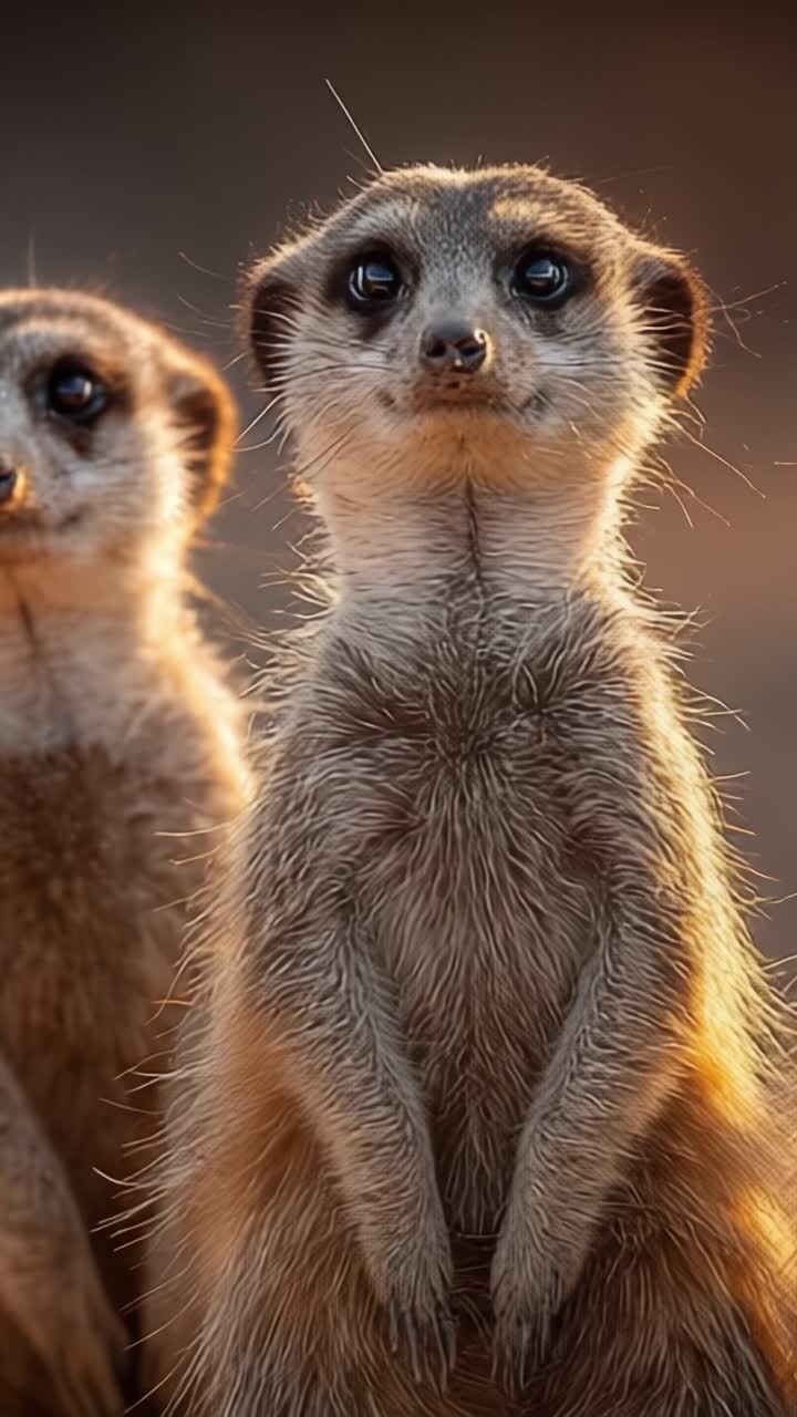 Suricatas curiosas observando su entorno: Un vistazo cautivador al comportamiento social de estas fascinantes criaturas en su hábitat natural.