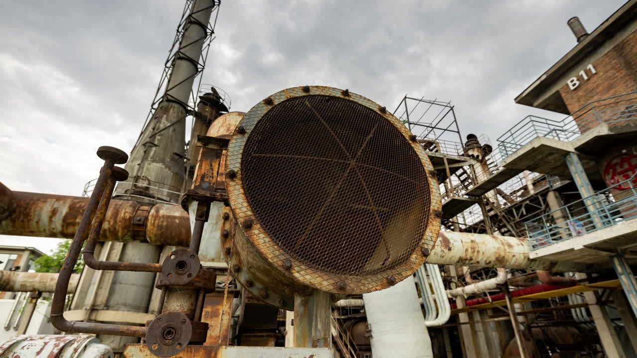 Timelapse of the Beijing city skyline from a high vantage point in vertical