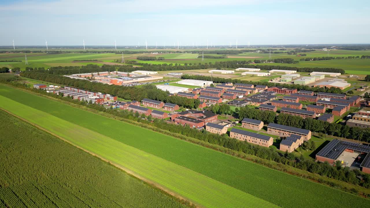 Aerial Orbit Asylum Seeker Centre Ter Apel, Biggest Shelter of the Country