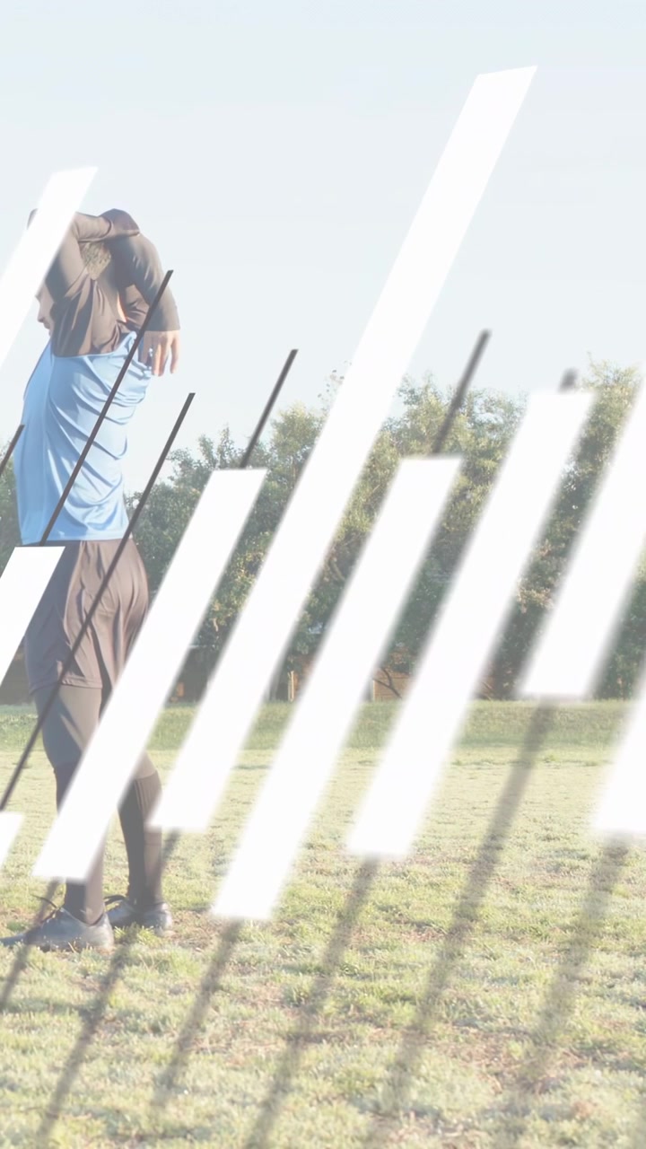 Vertical video: Golfer with rods starting stance swinging to finish under slanted bars for coaching