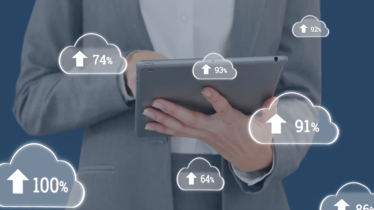 태블릿 4k를 사용하여 클라우드 업로드