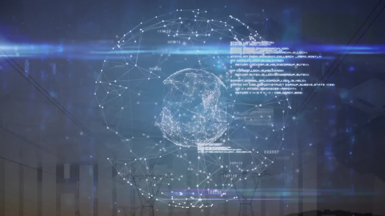 Animation of statistics with globe and data processing
