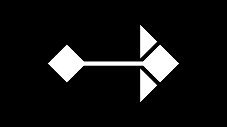 Abstract Geometric Arrow Animation on Black Background