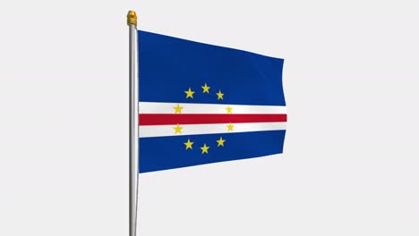 loop video of cape verde flag  fluttering in the wind, slow motion video of 4k , with alpha channel