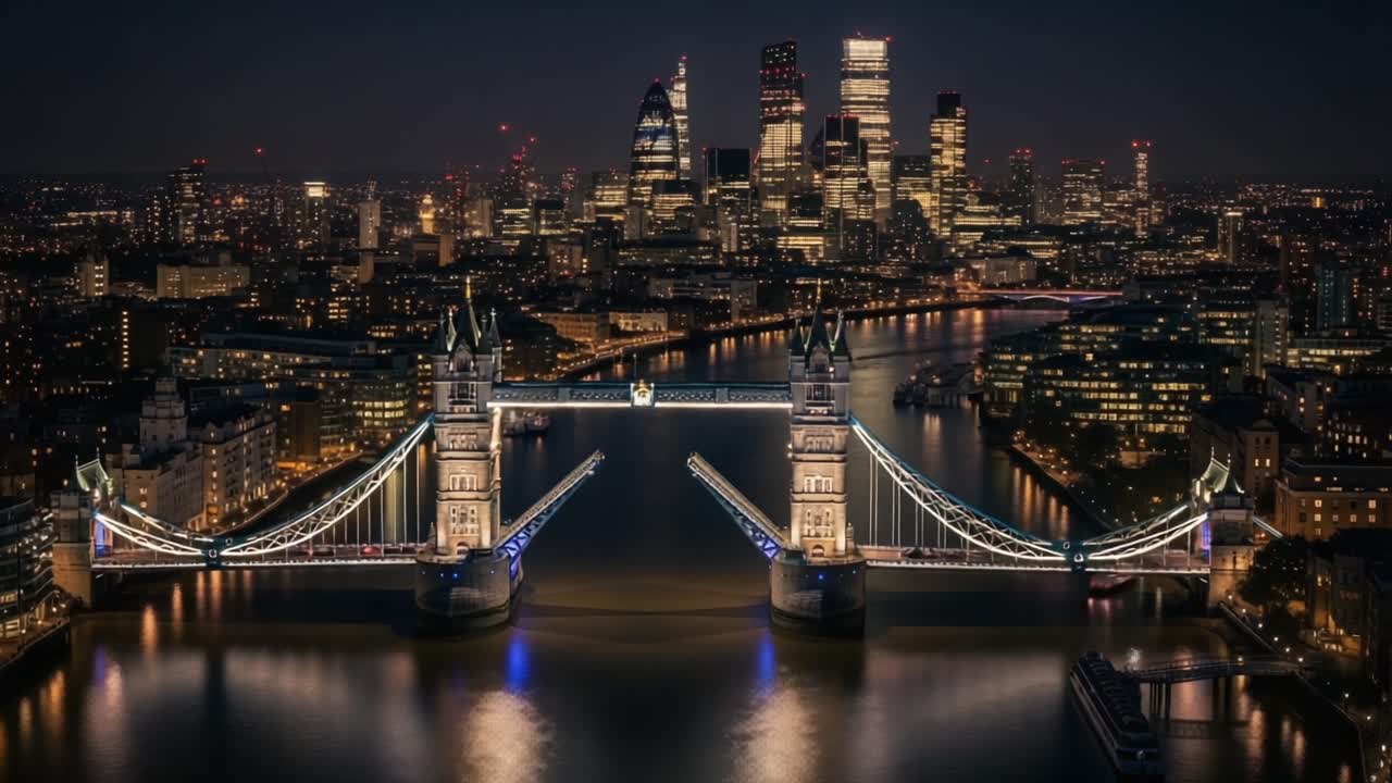 Captivating Night Views of Tower Bridge Illuminated Against the London Skyline: A Stunning Display of Architecture and City Life at Dusk