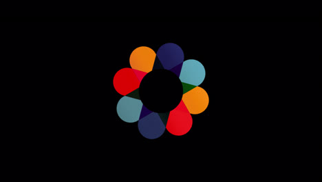 colorida flor giratoria psicodélica para ideas de logotipos en forma circular