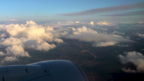 view of clouds from airplane