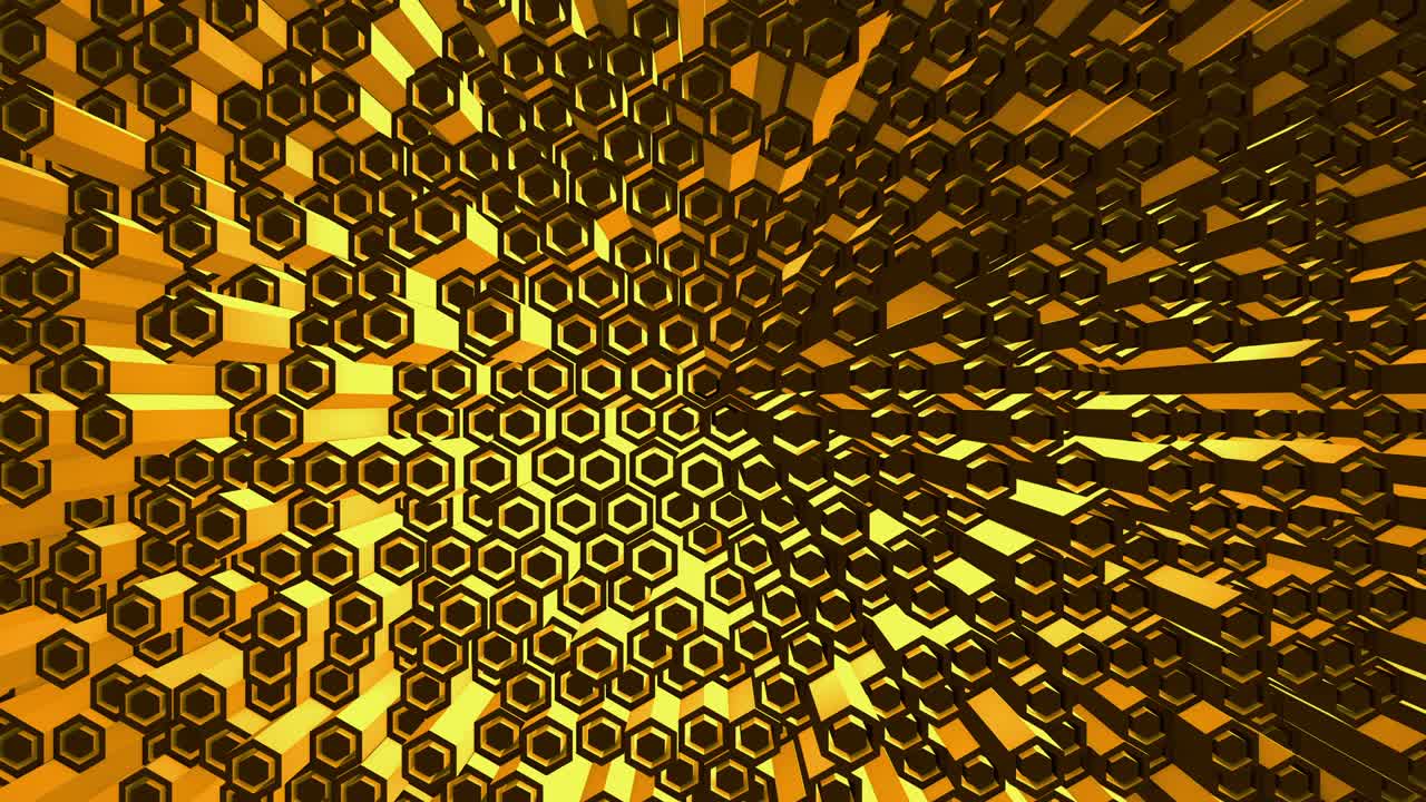 추상적인 육각형 애니메이션 다채로운 패턴 4k 부드러운 개념