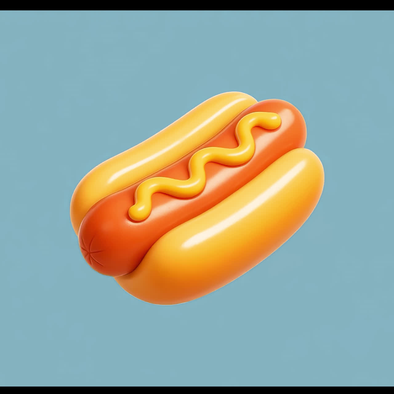 Playful 3D hotdog illustration animation isolated asset, transparent 4K video, alpha channel, ProRes