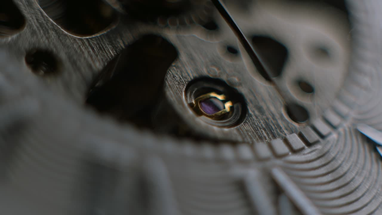 Watch tourbillon rotating macro slowmotion