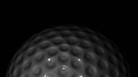 golf ball quickly rotate on black background. 3d animation