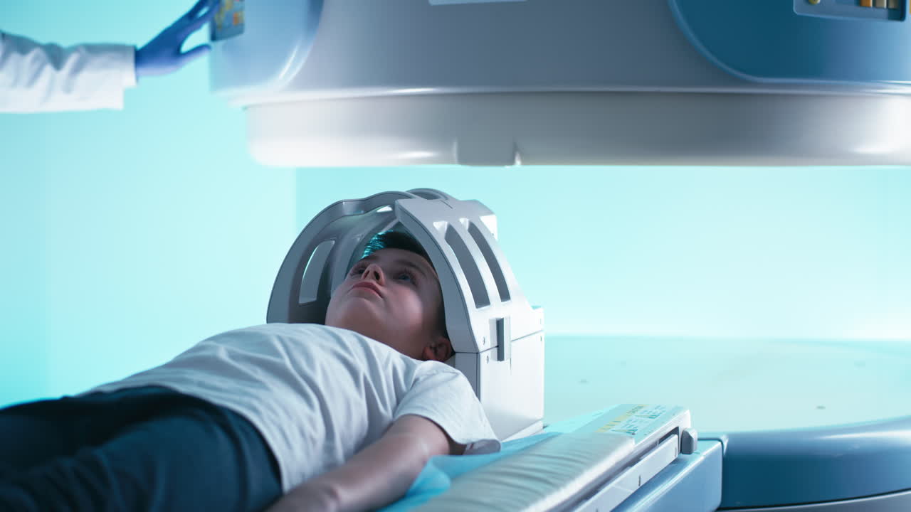 Child undergoing MRI scan