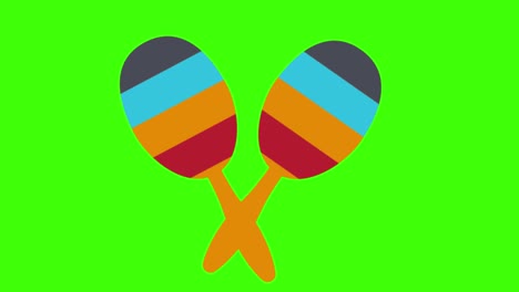 green screen of an animated maracas