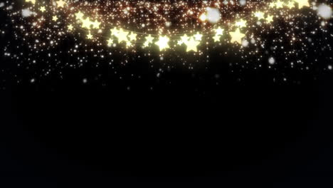 animación de estrellas y manchas de luz sobre un fondo negro.