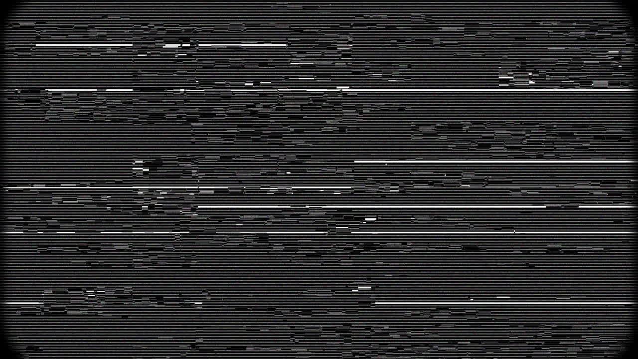 Analog TV Static and Glitch Effect with Horizontal Lines