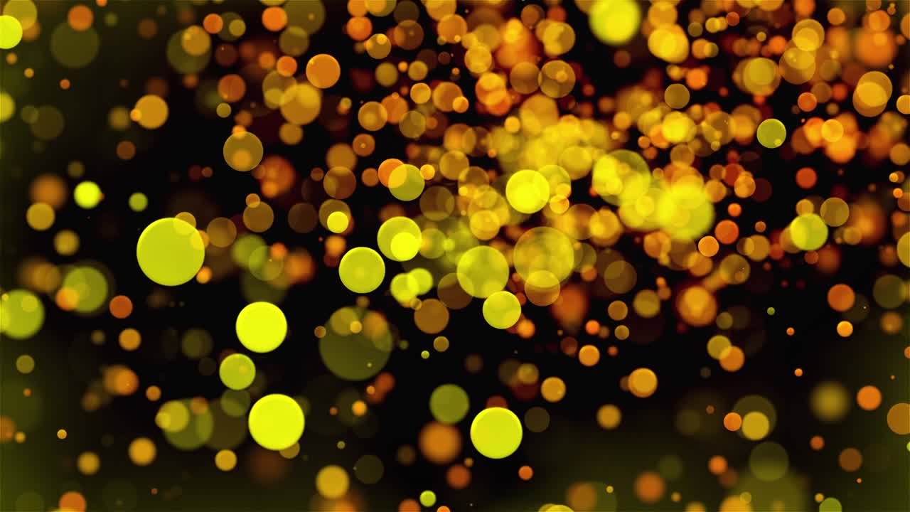 반이는 금색 원을 가진 크리스마스 배경 (bokeh, 컴퓨터 생성 3d 렌더링)