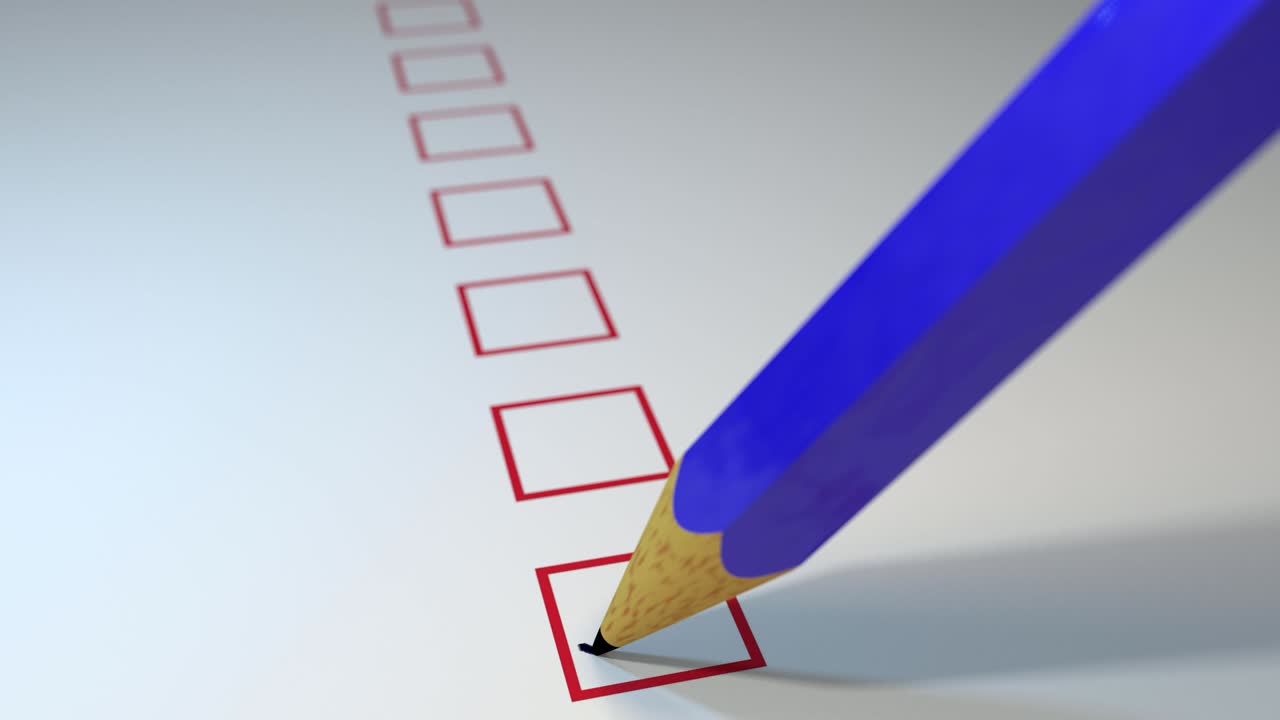 cuadros de marcado de lápiz encuesta voto ciclo de examen