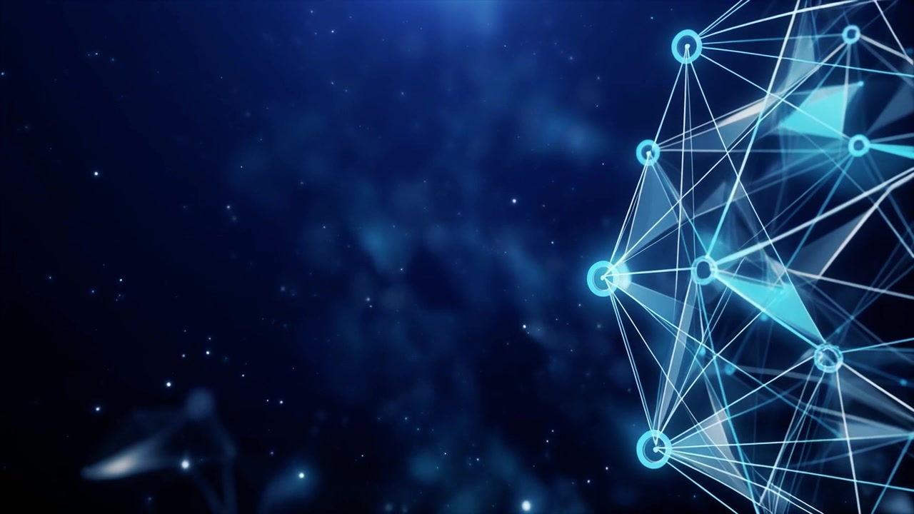 Abstract Digital Network Connection with Glowing Blue Nodes and Lines