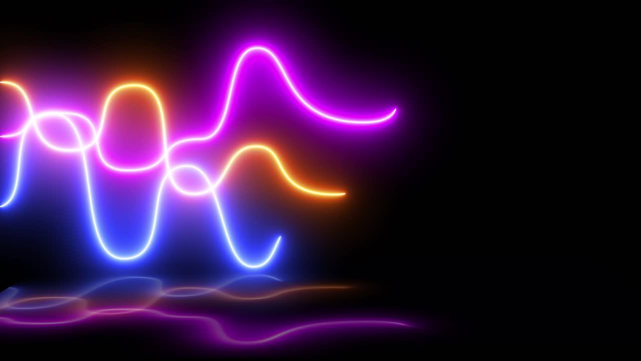 Dynamic Glowing Neon Lines Creating Wavy Patterns