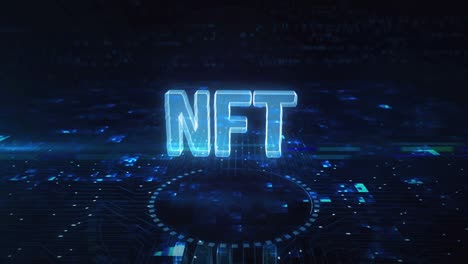 nft símbolo de token no fungible concepto cibernético