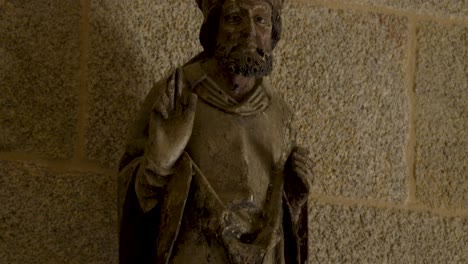 closeup of saint statue in monastery, ourense,galicia, spain