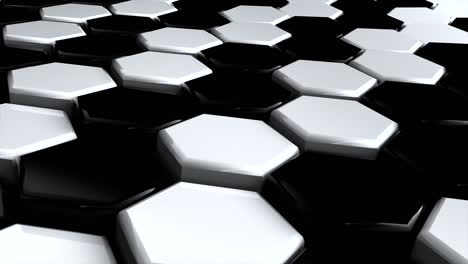 abstract hexagon white and black geometric surface loop: wavy motion background