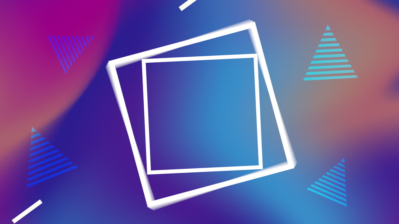 colors lines and geometric figures animation with square frame