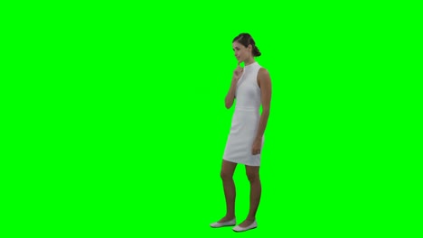 Businesswoman touching futuristic digital screen
