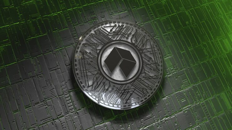 Neo Coin (NEO) blockchain cryptocurrency altcoin 3D Render