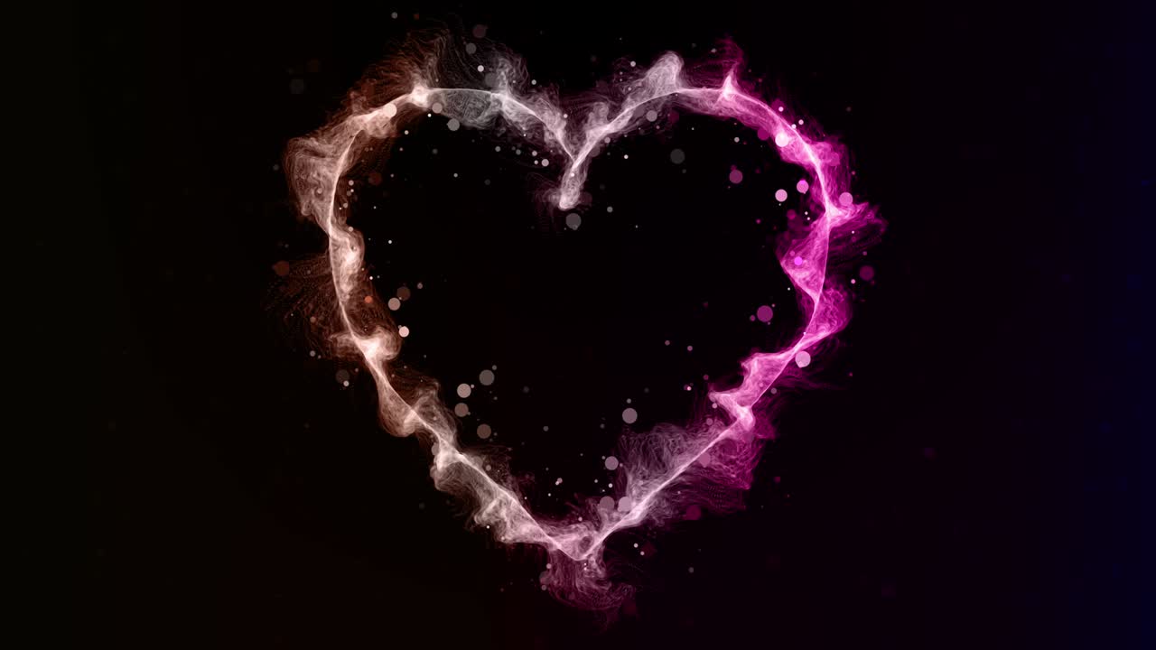hermosa iluminación en forma de corazón animación de bucle
