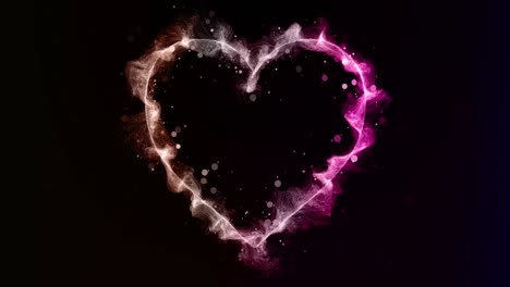 beautiful lighting heart shape loop animation