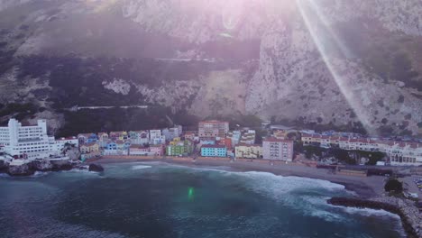 Sunlight-Through-Seaside-Town-Of-Catalan-Bay-In-Gibraltar