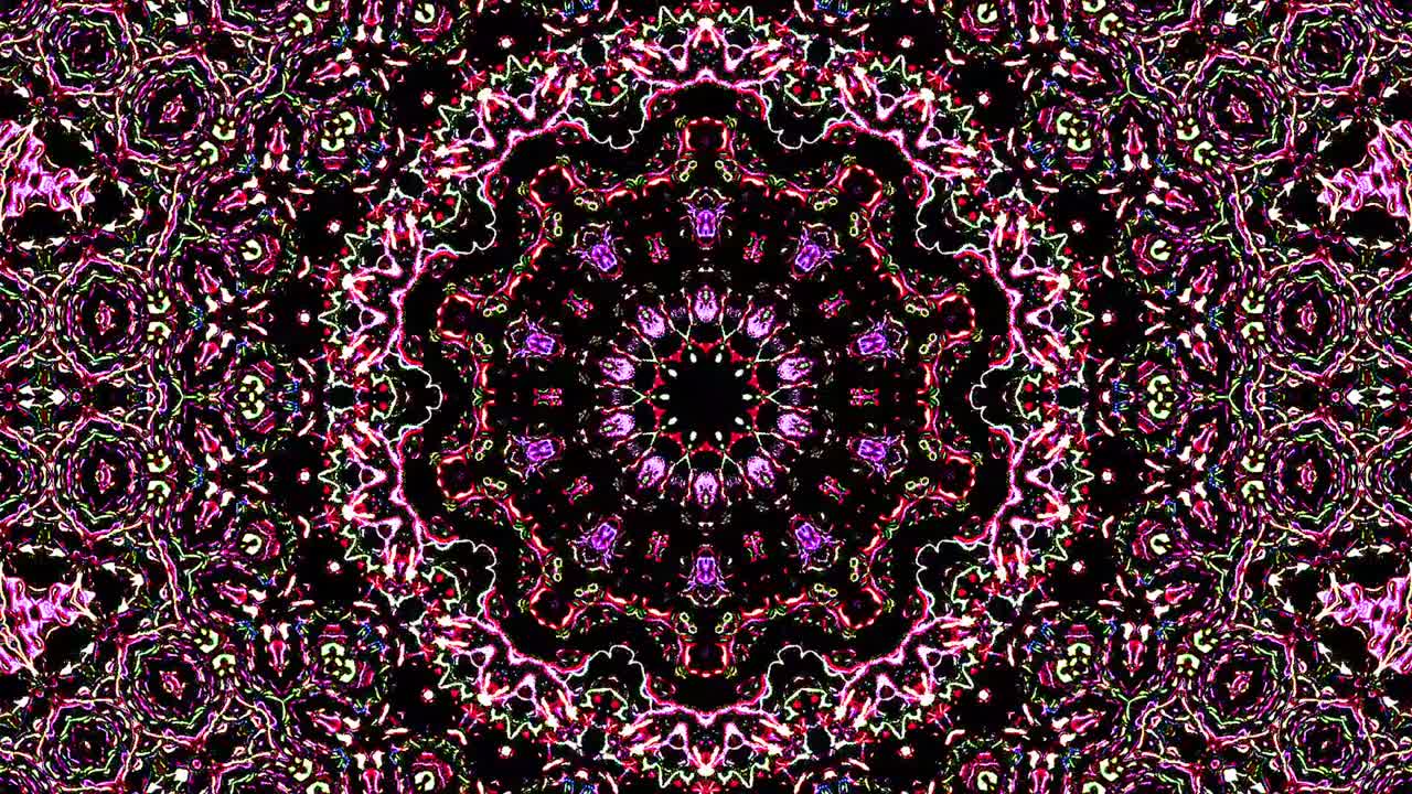 Beautiful abstract kaleidoscope that shines, a radiant light that regulates the subtle movements