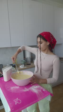 teenage girl baking