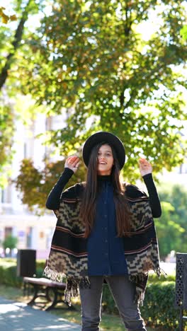 stylish woman in park