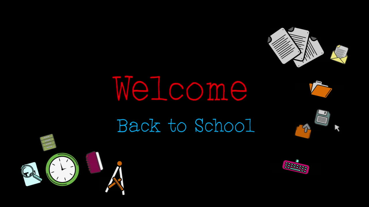 검은 바탕에 쓰여진 '학교에 오신 것을 환영합니다'