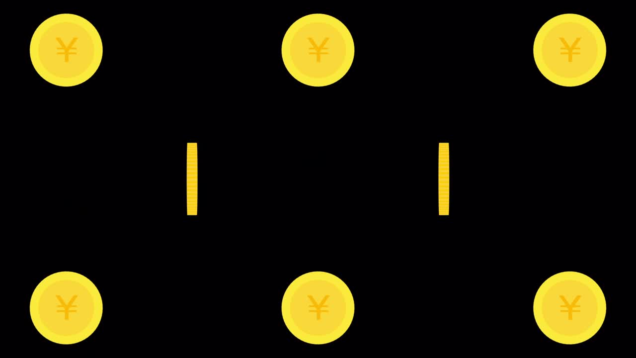 간단하고 귀여운 돈 애니메이션: 일본 엔 검은 바탕