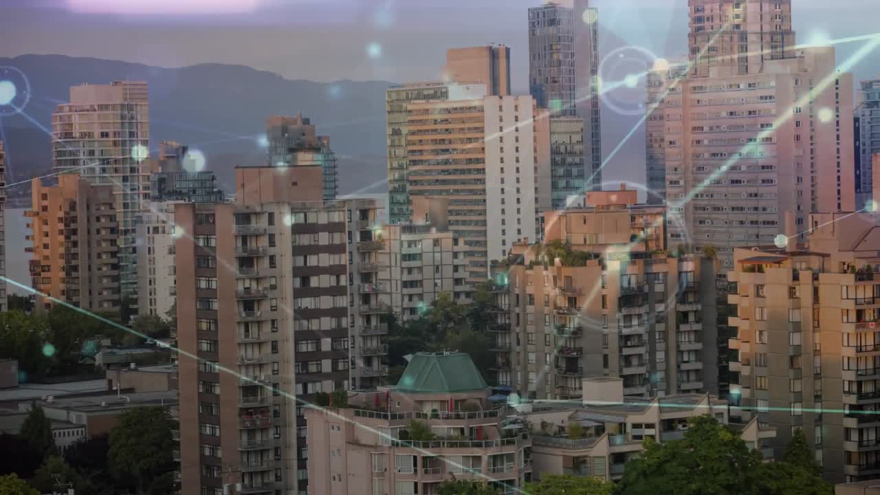 red de conexiones en movimiento