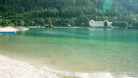 beautiful clear water at achensee lake at tirol in austria during sunny day