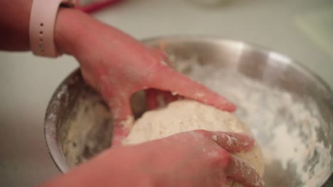 forming dough by hand to rest and rise