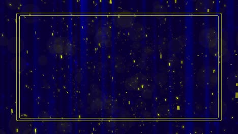 abstract blue background with yellow confetti and frame