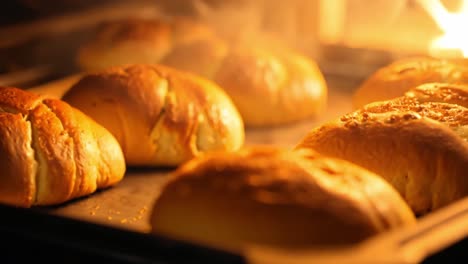 freshly baked bread in the oven